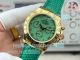 Swiss Replica Rolex Beach Daytona Green Roman Dial Leather Strap Watch (2)_th.jpg